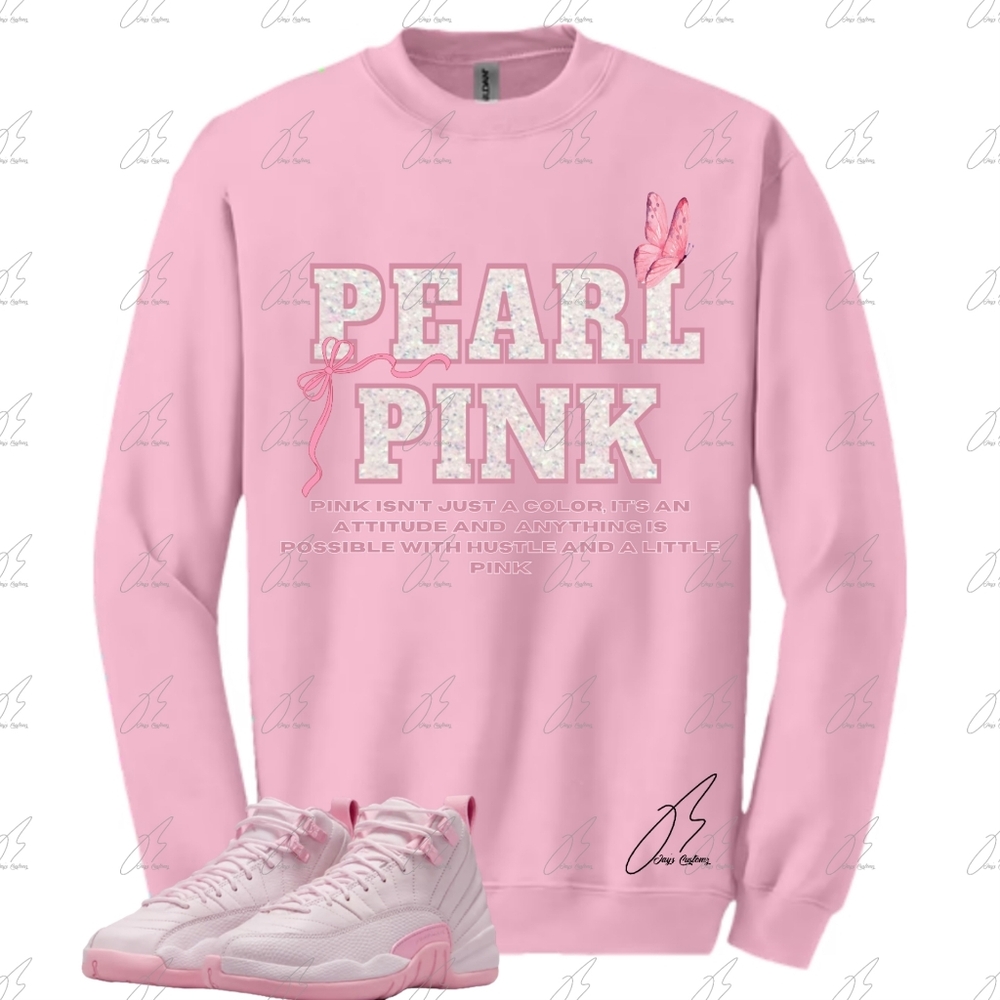 Jordan 12 Pearl Pink Matching Sweatshirt, Embroilered Pullover, Best Gift,Woman